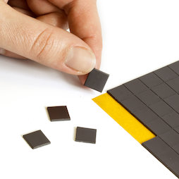 MS-TAKKI-03, Takkis 10 x 10 mm, self-adhesive magnetic squares, 160 pieces per sheet