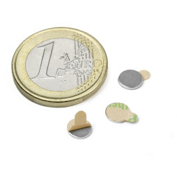 Disc magnet self-adhesive Ø 6 mm, height 0,75 mm