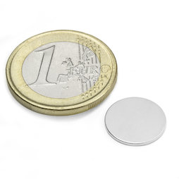 S-13-01-N, Disc magnet Ø 13 mm, height 1 mm, neodymium, N45, nickel-plated