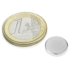 S-12-02-N, Disc magnet Ø 12 mm, height 2 mm, neodymium, N45, nickel-plated