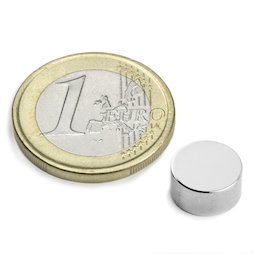 S-10-05-N52N, Disc magnet Ø 10 mm, height 5 mm, neodymium, N52, nickel-plated