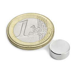 S-10-04-N, Disc magnet Ø 10 mm, height 4 mm, neodymium, N42, nickel-plated