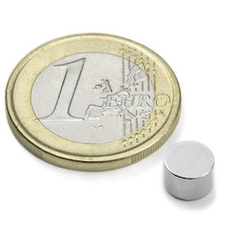 S-06-04-N, Disc magnet Ø 6 mm, height 4 mm, neodymium, N45, nickel-plated