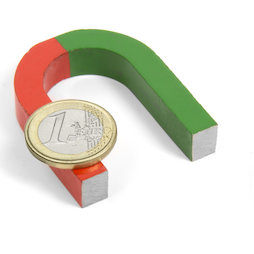 EDU-3, Horseshoe small, 50 x 40 mm, AlNiCo5, red-green coated