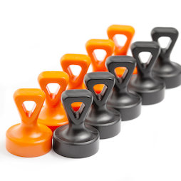 M-OF-P17, Knob magnets with eyelet, strong office magnets neodymium, plasticised