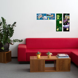 GMBB-2060, Magnetic glass board rectangular, 20 x 60 cm, in different colours