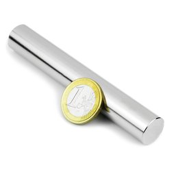 S-15-100-N, Rod magnet Ø 15 mm, height 100 mm, neodymium, N35, nickel-plated