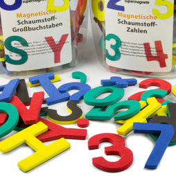 M-38, Letters or numbers, set of magnetic symbols, made of EVA foam, 4 assorted colours