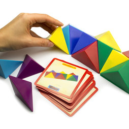 M-41, Tangram cube, made of 24 magnetic tetrahedrons, with 20 templates